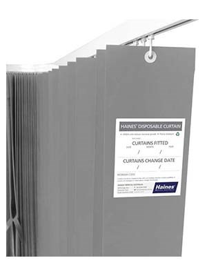 Haines® Disposable Curtains 7.5m x 2m - Grey 