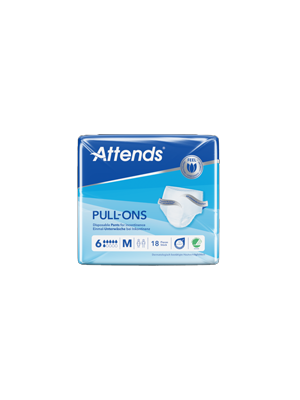 Attends Pull-Ons, Absorbency level 6 Medium (80-110cm)- Pkt/18
