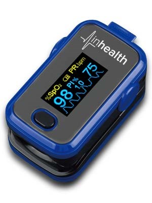Inhealth Portable Finger Pulse Oximeter Blue - Each