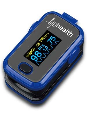 Inhealth™ Portable Finger Pulse Oximeter Blue - Each