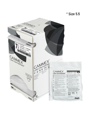 GAMMEX Latex DermaShield Surgical Gloves Size 5.5 - Box/50