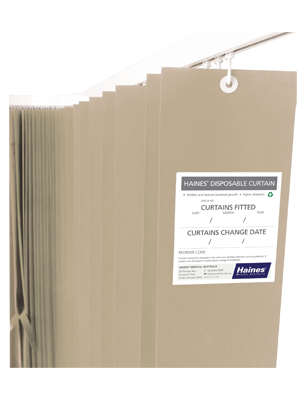 HainesĀ® Disposable Curtains Latte - Box/15