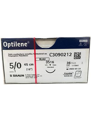 OPTILENE BLUE 5/0 RC 19MM 45CM - Box/36