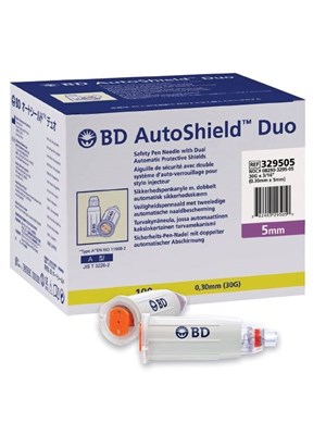 BD AutoShield Duo™ Safety Pen Needle 30G x 5mm - Box/100