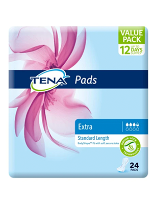 TENA® Pads Extra Standard Length Absorbency 3.5 Blue - Ctn/12