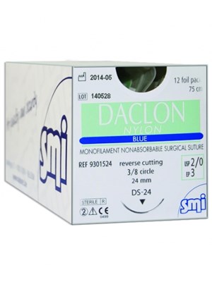 DACLON Nylon Surgical Suture 3/0 24mm 75cm - Box/12