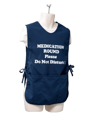 Medication Round Apron Blue