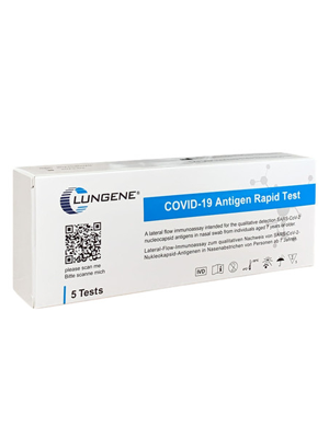 COVID-19 Clungene Rapid Antigen Test For Self-Test Nasal Swabs - Box/5