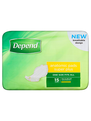 Depend Anatomics Super Plus 4 x 15's - Ctn/4