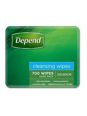 Depend Wipes 50 x 14