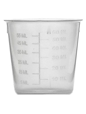Clear Plastic Medicine Cup - 60mL 