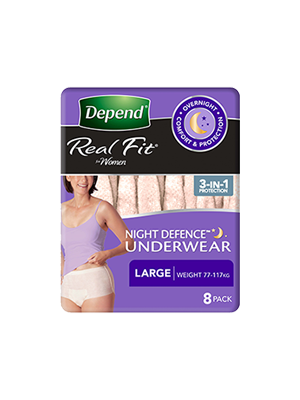 Depend Real-Fit Night Defence Underwear for Women Large–Ctn/32