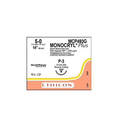 MONOCRYL Plus Antibacterial Sutures Absorbable Undyed 5-0 45cm