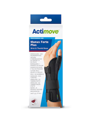 Actimove Manus Forte Plus Wrist Brace Right Extra Small Black