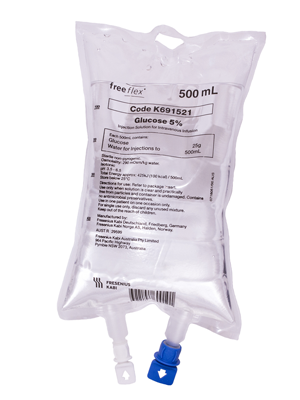 Glucose 5% IV freeflex® Bag 500mL - Ctn/20