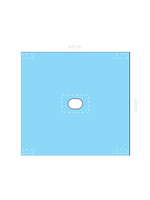 Protex®4 Drape with Adhesive Oval Aperture & Adhesive Corner Tabs