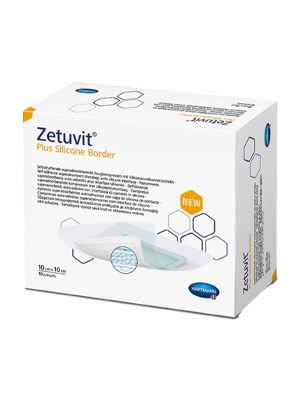 Zetuvit Plus Silicone Border Dressing 10cm x 10cm, White - Box/10