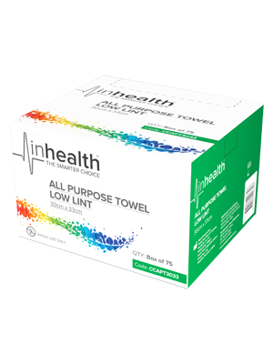 inhealth™ All Purpose Towel Low Lint 30x33cm - Box/75