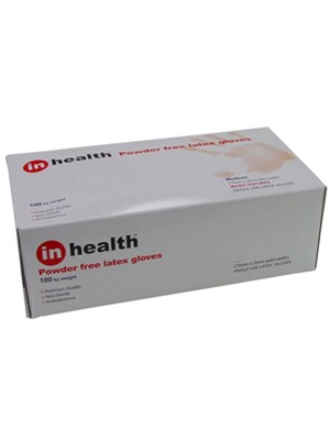 inhealth™ Examination Gloves Latex, Powder Free (Large) - Box/100