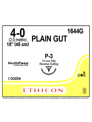 PLAIN GUT Sutures Yellowish Tan 45cm 4-0 P-3 13mm - Box/12 