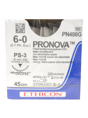 PRONOVA Poly Sutures Blue 45cm 6-0 PS-3 16mm - Box/12