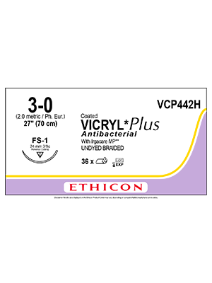 Coated VICRYL Plus Antibacterial Sutures 70cm 3-0 FS-1