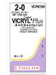 Coated VICRYL* Plus Sutures Absorbable Violet 2-0 135cm Non Needled - Box/36