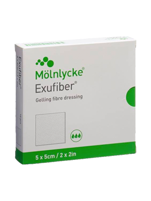 Exufiber Sterile Gelling Fibre Dressing 5 x 5cm - Box/10