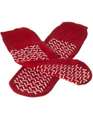 SLIPPER SOCKS OSFA RED