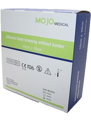 Mojo Silicone Foam Dressing Without Border 10x10cm - Box/10