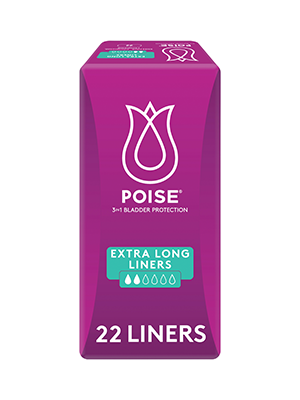 Poise® Extra Long Liners Light Bladder Leakage - Pkt/22