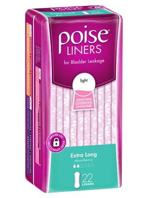 Poise® Extra Long Liners Light Bladder Leakage - Pkt/22