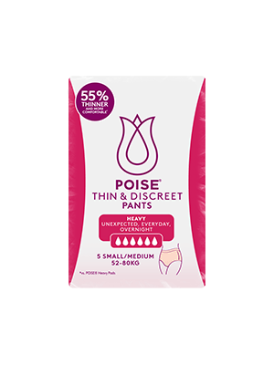 POISE® Thin and Discreet Pants (S/M) Absorbency Level 6 - Pkt/5