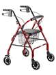 Days Seat Walker with Handbrakes and Curved Backrest Red - Box/2