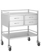 Stainless Steel Double Trolley Four Drawer 80 x 50 x 90cm - Each
