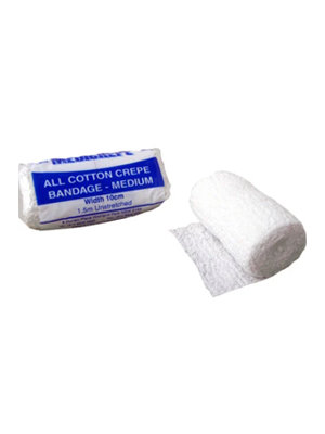 Medicrepe® Cotton Crepe Bandage Unstretched, 10cm x 1.6m - Pkt/12