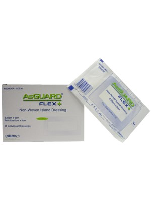 AsGUARD® Flex + Non-Woven Sterile Island Dressing 8.25x6cm - Box/50
