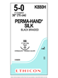 PERMA-HAND* Silk Sutures Black 75cm 5-0 BB 17mm - Box/36