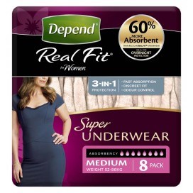 Depend Real Fit Underwear Super Medium - Ctn/4