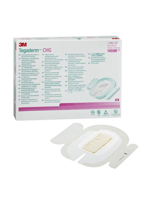 Tegaderm IV Securement Dressing with CHG 3M Oval 10cm x 15.5cm