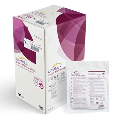 GAMMEX Latex Moisturizing Gloves Size 7.5 - Box/50