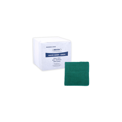 Green Gauze Swabs Non-Sterile Highly Absorbent 10cm - Pkt/100