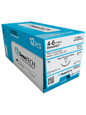 DemeSILK Silk Suture 4/0 19mm 3/8 R/C 45cm - Box/12