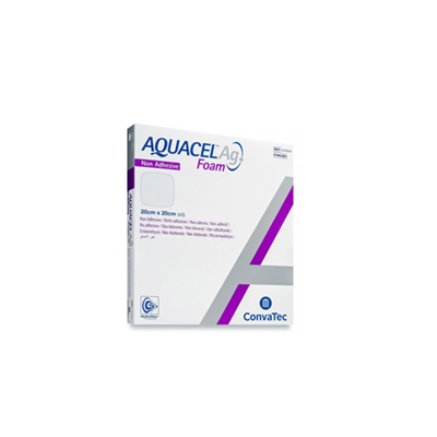 Hydrofiber Foam Dressing AQUACEL Ag Non-Adhesive Square 20cm x 20cm