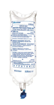 Sterile Water For Injection USP freeflex® Bag 1000mL - Ctn/12