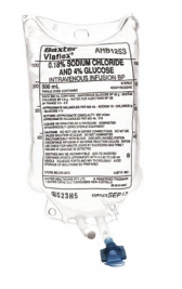 Baxter Glucose & Saline Injection BP 4%/0.18%, 500mL - Bag/1