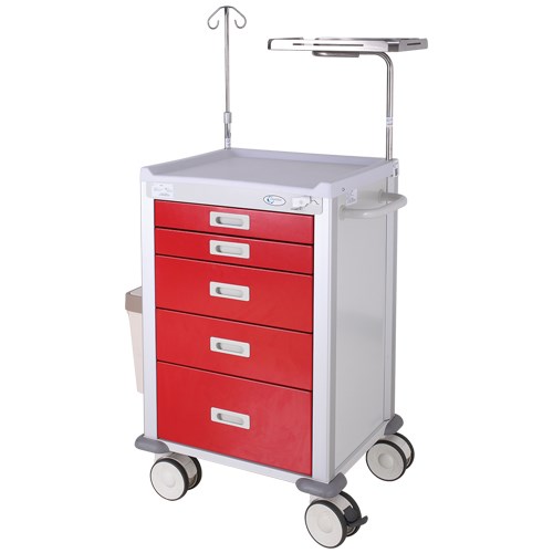 5 Drawer Emergency Trolley with Accessories