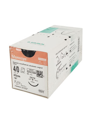 B. Braun Monosyn® Suture Absorbable 4-0 45cm Undyed Box 36