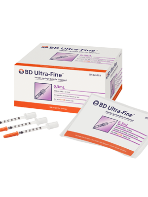 BD Ultra-Fine Insulin Syringe 0.3mL 29G x 12.7mm - Ctn/500