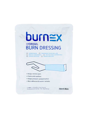 Burn Gel Sterile Gel-Soaked First Aid Dressing Pad 20cmx20cm